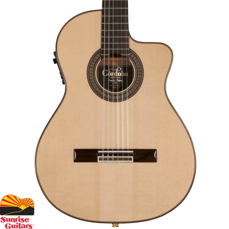 Cordoba 55FCE Negra Limited Edition Macassar Ebony Cutaway w/ Electronics Natural image 1