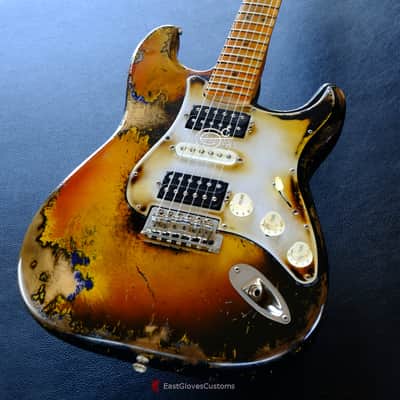 Fender Stratocaster Honey Burst H/S/H Reverse Headstock Aged Relic (RARE) image 1
