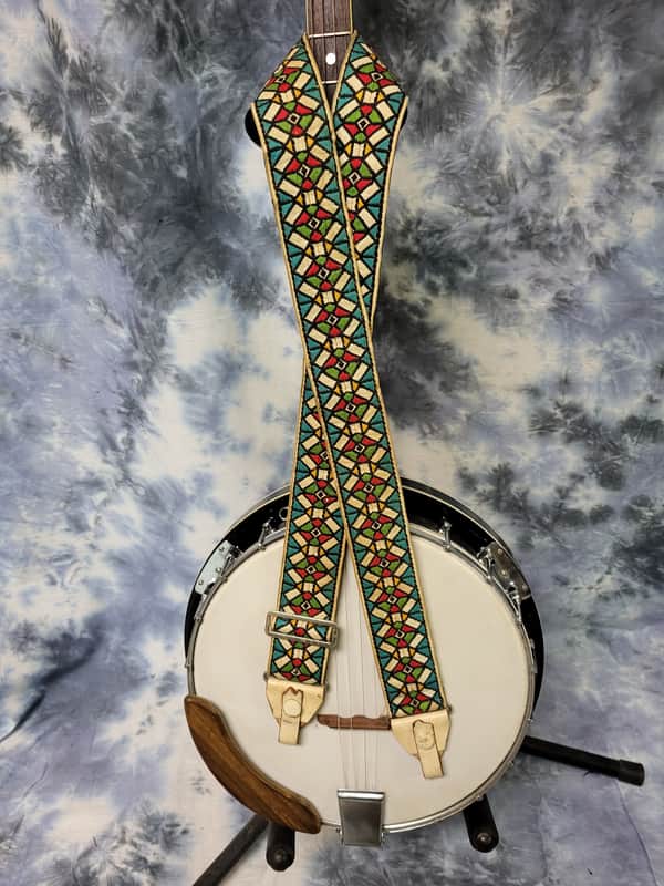 Vintage 1960's Ace Stained Glass Banjo Strap Case Candy #3 imagen 1