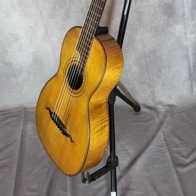 Beautiful 1920s Vogtland Parlor Guitar – One-Piece Maple Back image 10