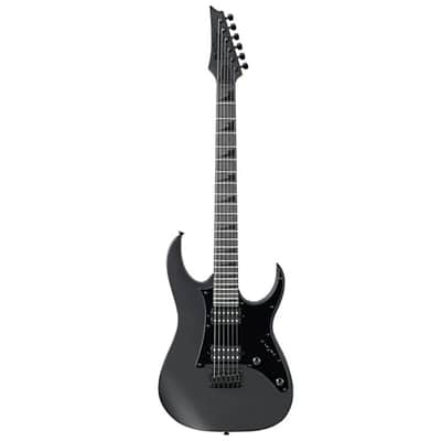 Ibanez RG Gio GRGR131EX-BKF 6-String Solid Body Electric Guitar with Bound Purpleheart Fretboard, Right-Handed, Black Flat image 2