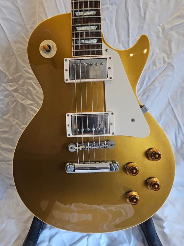Gibson les paul gold top custom shop 57 reissue Gibson les Paul custom shop gold top 57 reissue 1999 - Real Gold top rare dark back ( mcarty) image 1