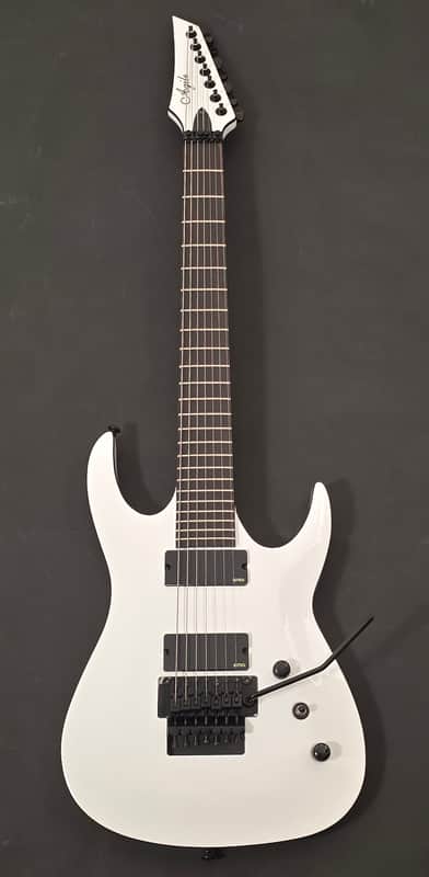 Agile 7 String Electric Guitar w/Floyd Rose 25.5" Scale Interceptor Pro 725 EB EMG White image 1