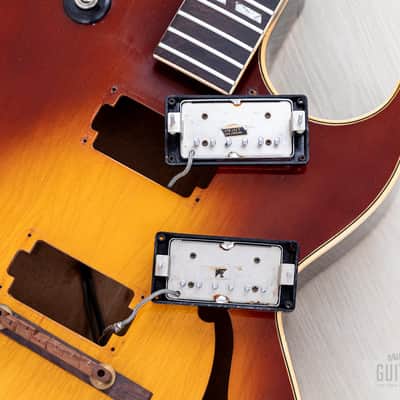 1969 Gibson ES-175 D Vintage Hollowbody Guitar Ice Tea Sunburst w/ Pre-T Top Patent Stickers, Case image 17