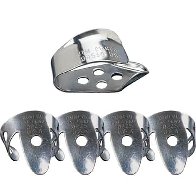 Dunlop 33P018 Nickel Silver .018mm Finger/Thumbpicks (5-Pack)