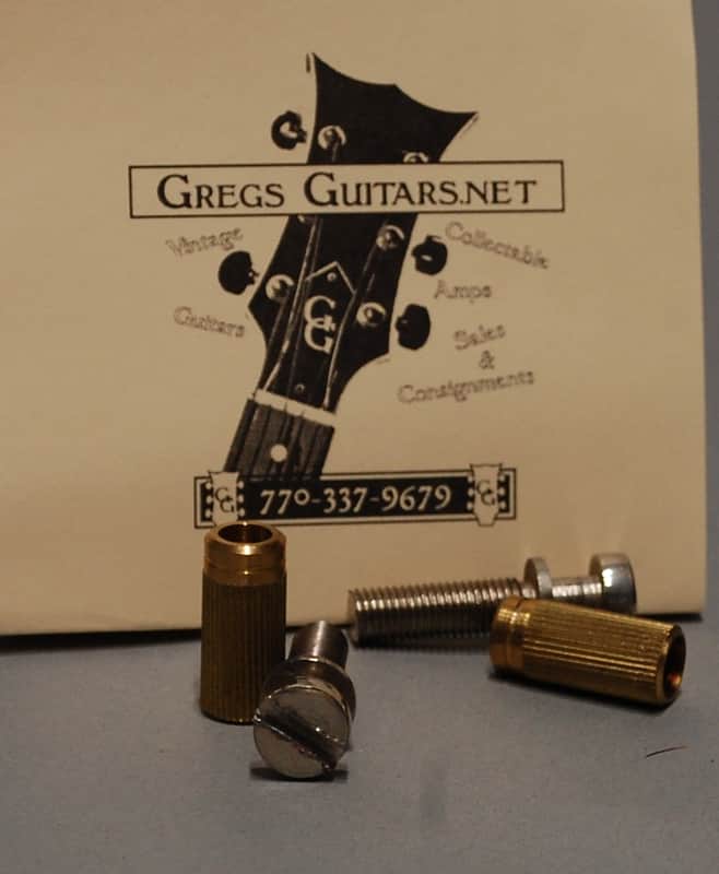 Gibson Vintage stop tail posts and inserts 1950's - Nickel image 1