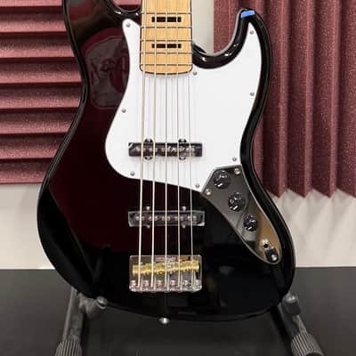 Vintage VJ75MBK Reissued Series 5-String 2010s - Gloss Black image 1