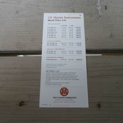 Vintage 1978 Martin Guitar Retail Price List! Original Case Candy, Paperwork! image 2