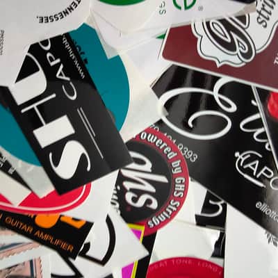 Massive Guitar Sticker Lot! Ernie Ball, GHS, Elixir, Kyser, Dunlop & more! Plus free mystery guitar picks! image 4