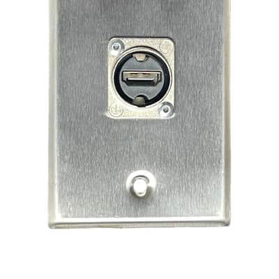 PROCRAFT SPL-1NHDMI-SS 1 Gang Stainless Steel Wall Plate Loaded w/ 1) Neutrik HDMI Feed/Pass Thru image 1