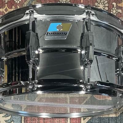 Ludwig 6.5x14" LM402BON Blue And Olive Badge Supraphonic Snare Drum image 1