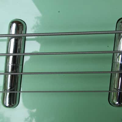 Left Hand Danelectro Longhorn Bass Guitar, 1990's Surf Green, Converted From Right Hand image 10