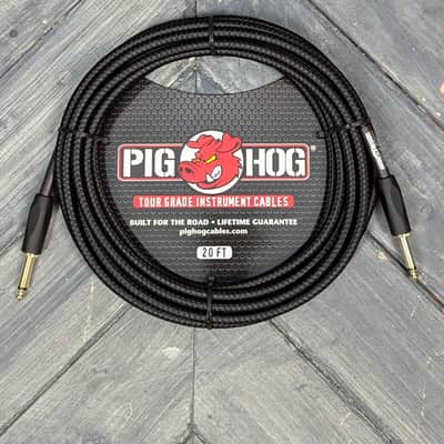 Pig Hog PCH20BK 20ft Black Woven Straight to Straght Instrument Cable image 1