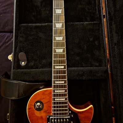 Oscar Schmidt OE20QTE By: Washburn Les Paul Style Electric Guitar With Strap & Hardshell Case image 3