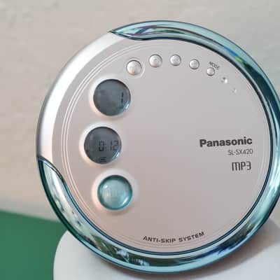 Panasonic SL-SX420 early 2000s CD Player Y2K Bubble Design Silver and Blue image 3