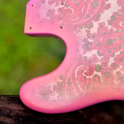 Pink Paisley Tele Body, Aged, Nitro , Alder image 6