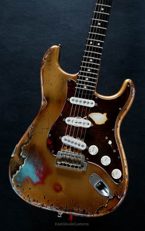 Fender Stratocaster 60th Anniversary Rusty Gold Heavy Aged Relic by East Gloves Customs image 1