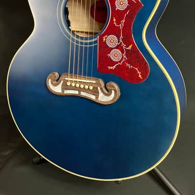 Epiphone 'Inspired by Gibson' J-200 Jumbo Acoustic-Electric Guitar Viper Blue Finish w/ Case image 4