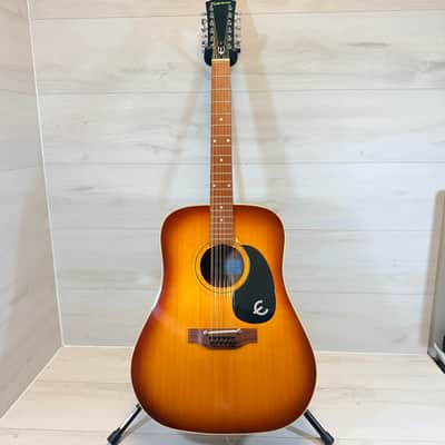Epiphone FT-160 Texan-12 MIJ 12-String Acoustic Guitar w/ OHSC - Professionally Repaired 1972–1975 production image 10