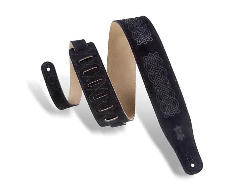 Levy's MS26CK 2.5" Celtic Knot Emboss Suede Leather Guitar Strap image 2