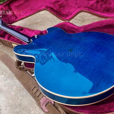 ♚Vintage♚RARE♚2002 Gibson ES-335 Dot Figured♚ BEALE STREET BLUE ♚AAA TIGER FLAME♚8.5LBS image 14
