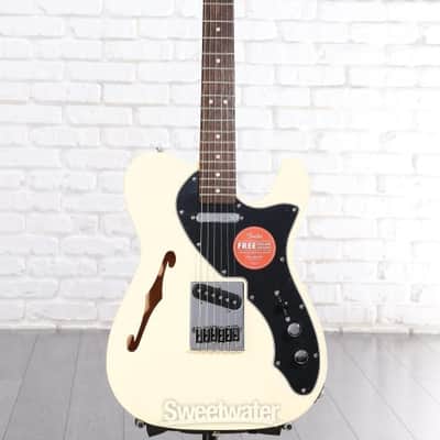 Squier Affinity Series Telecaster Thinline Electric Guitar - Olympic White with Laurel Fingerboard (TeleTLAFOWd5) image 1
