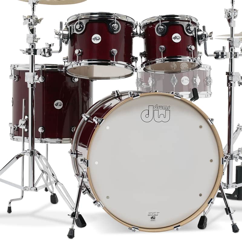 DW Design Series 8x10/9x12/14x16/18x22" 4pc Shell Pack , Cherry Stain Gloss Lacquer image 1