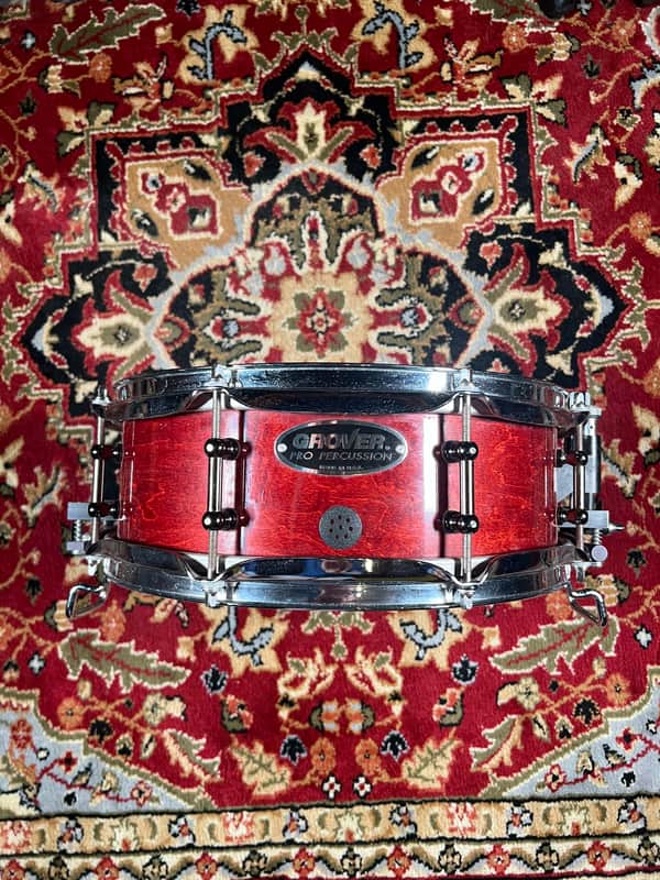 GROVER PRO PERCUSSION 13X4 Maple Concert Snare Drum 1990's - Red Gloss