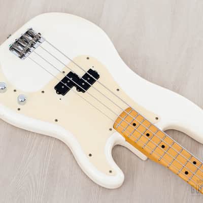 1982 Fender JV Precision Bass ‘57 Vintage Reissue PB57-70 Olympic White Ash Body, Japan MIJ Fujigen image 9