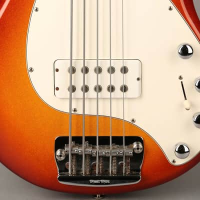 Ernie Ball Music Man USA StingRay 5 H - 2002 - Autumn Red Burst Sparkle image 4