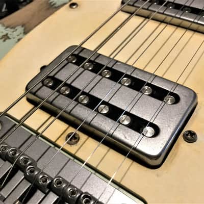 Relic Squier Mustang Electric Guitar Road Worn Surf Green by Nate's Relic Guitars image 10
