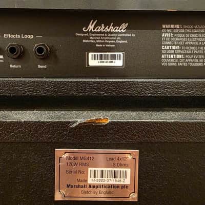 Marshall MA100H 100 Watt Amplifier Head and MG412 120 Watt 4x12" Speaker Cabinet image 7