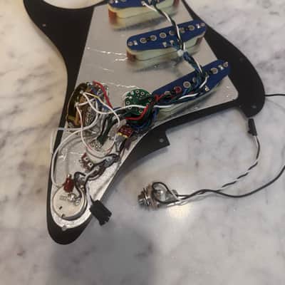 Fender American Ultra Stratocaster Noiseless Pickups Loaded Pickguard - Aged Vintage White image 3