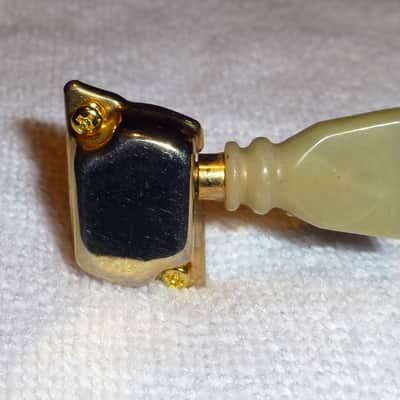 Vintage 1960s Univox Teisco Aria Gold 6 In a Line Tulip Tuner Set with Screws Right Handed Excellent MIJ image 2