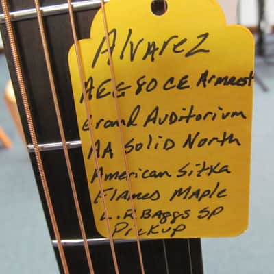 Alvarez AEG80ce Armrest Artist Elite Series Acoustic Electric Guitar - Natural image 7