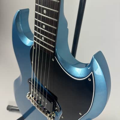 Brown Bear Guitars SG Junior Pelham Blue Metallic Lollar P90 Savvy Bridge image 4