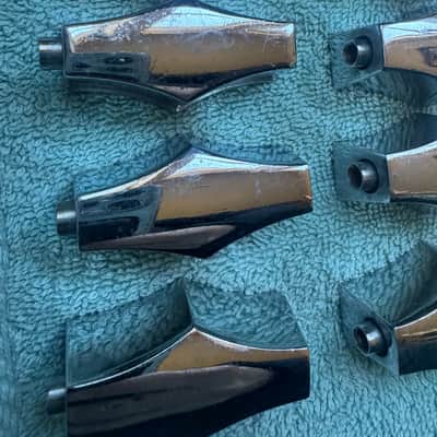 Fibes Lot of 8 Floor or Mounted Tom Bass Drum Lugs with 16 Mount Screws 70s - Chrome image 4