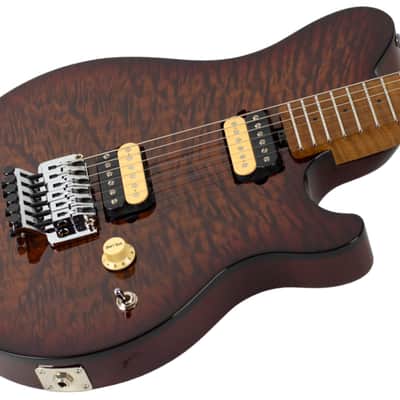 Recent Ernie Ball Music Man Axis Quilted Black Cherry Burst w/Proprietary Design DiMarzio Pickups image 2
