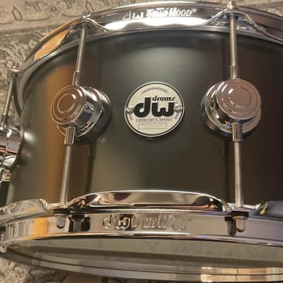 Mint DW Collector's Series Metal Snare Drum 6.5x14”  Satin Black Over Brass DRVD6514SVCBK image 6