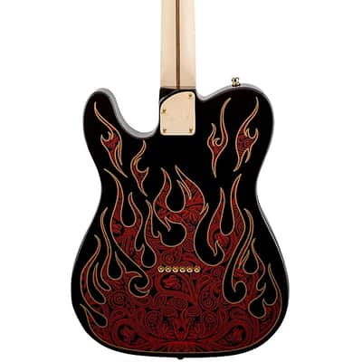 Fender James Burton Telecaster Electric Guitar Red Paisley Flames image 4