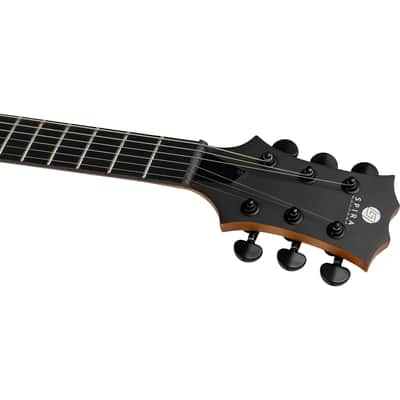 Spira L-400 MBK  400 Series Single Cutaway Roasted Poplar Body Canadian Roasted Maple Neck 6-String Electric Guitar image 10