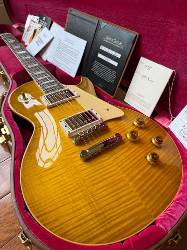 2025 Gibson Custom Shop Les Paul ‘59 Reissue R9 PSL Gloss - Green Lemon Fade Burst image 1