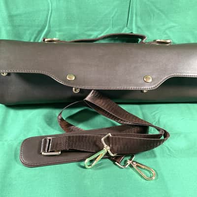 C Foot French Flute Case Cover-Gig Bag-Brown Pleather-w/Handle and Strap-Classy! image 1