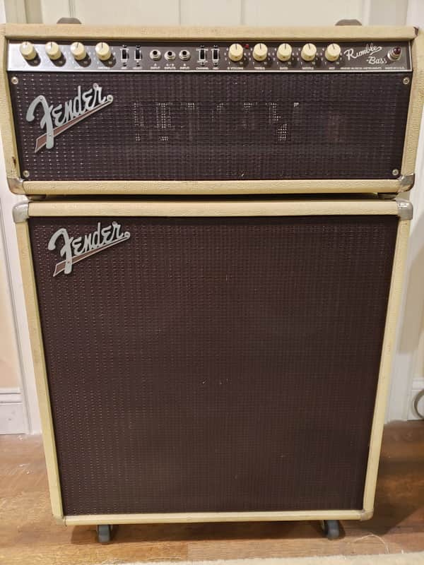 Fender Rumble Bass Custom Shop Tube Head W/ 4x10 Cabinet 2000's - Blonde with OX Blood image 1