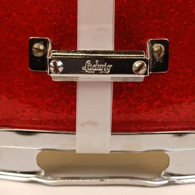 Ludwig 6.5x14"#912 School Festival Red Sparkle 3Ply Mahogany Vintage 60s #458125 image 7
