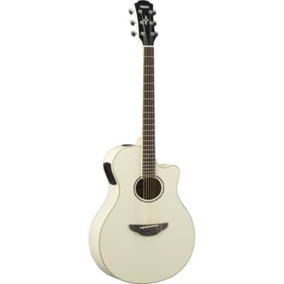 Yamaha APX600VW Thinline Acoustic-Electric Guitar (Vintage White) image 2