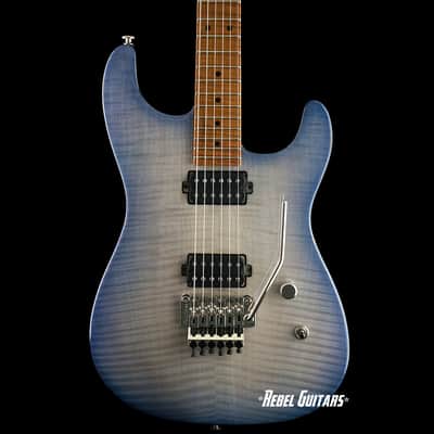 Preowned 2019 Luxxtone Guitars El Machete Geode in Gloss Blue Flame Top w/ Roasted Flame Maple Neck image 1