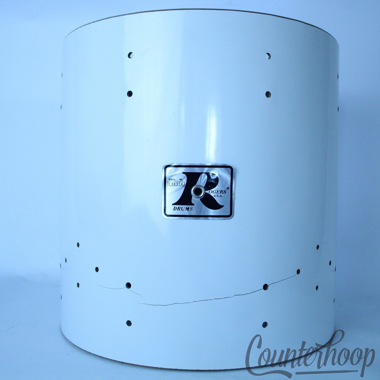 Rogers 16x16" Floor Tom Drum Shell New England White Vintage 70s Big R 5ply USA — main photograph