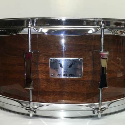 Pork Pie PP65X14LS Little Squealer 6.5x14" Birch/Mahogany Snare Drum  Lacquer - Walnut finish? includes Humes & Berg Tuxedo Soft Case image 1