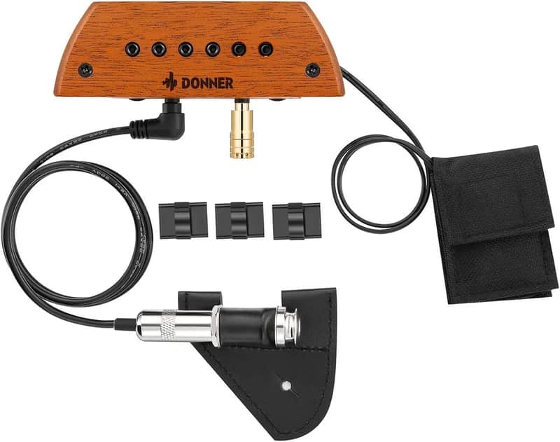 New Donner DSS-6A Wood Acoustic Guitar Active Mic Pickup With Volume & Tone Control image 1